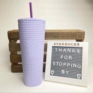 Starbucks Matte Lilac Lavender Purple Purple Grid